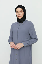 Collared Basic Tunic - Grey