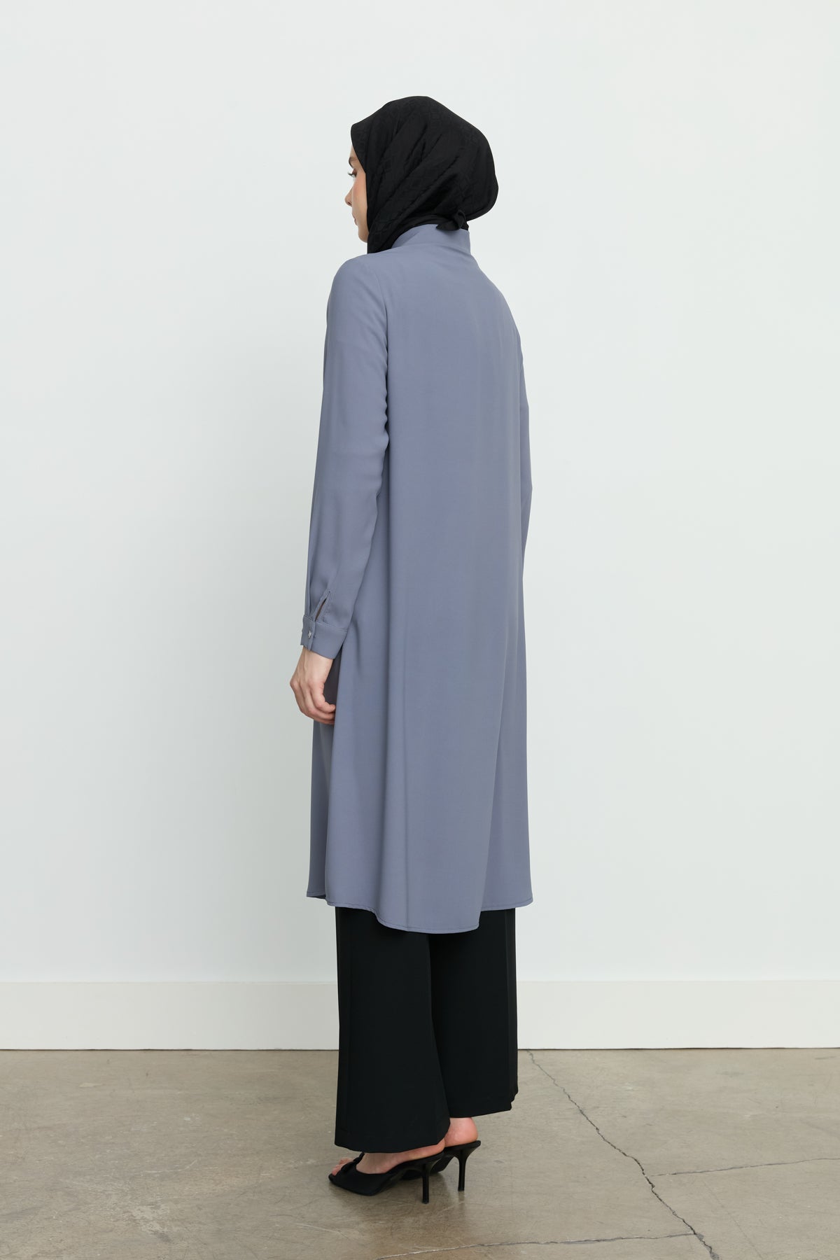 Collared Basic Tunic - Grey
