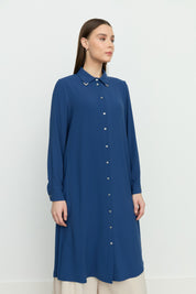 Collared Basic Tunic - Indigo