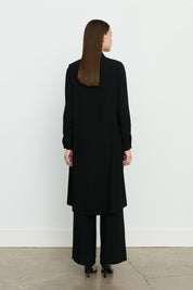 Shirt Collar Basic Tunic - Black