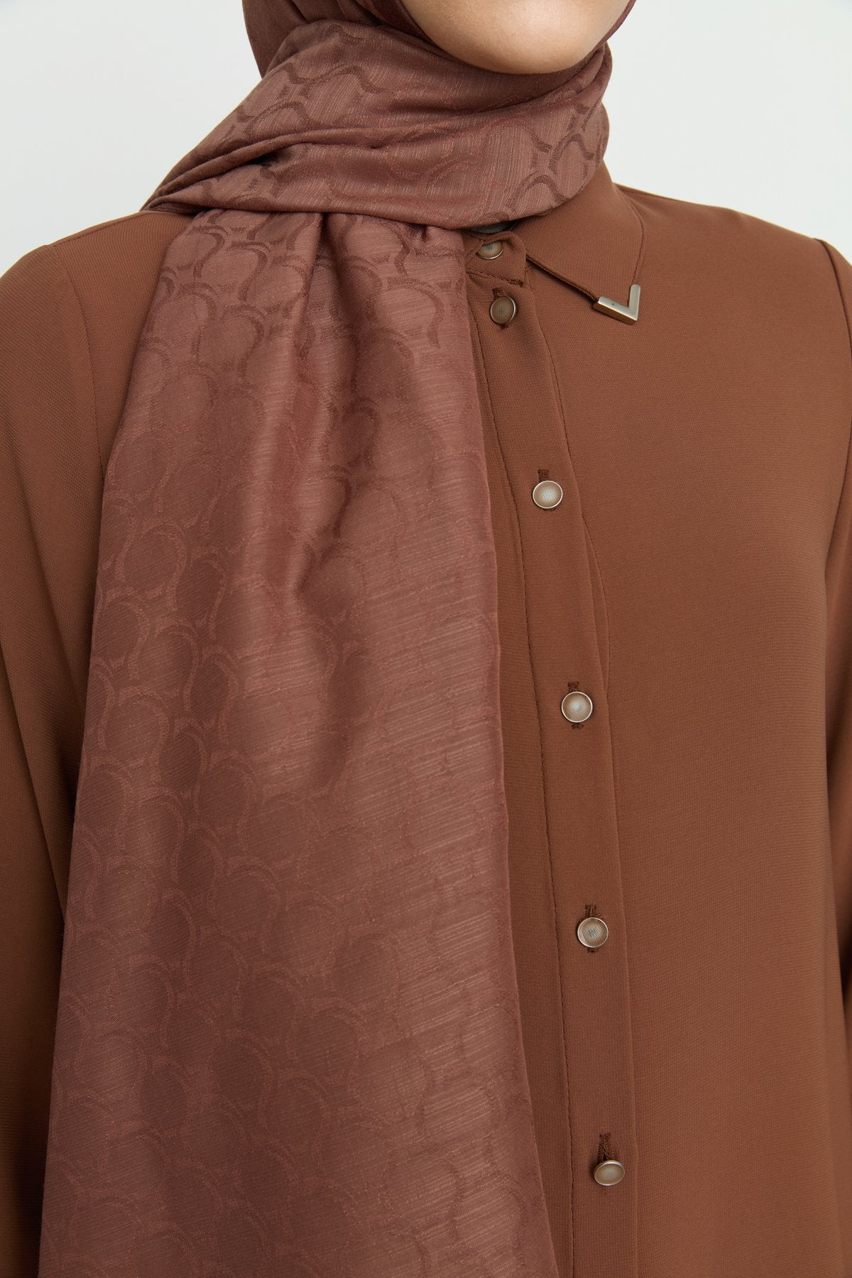 Gömlek Yaka Basic Tunik - Taba