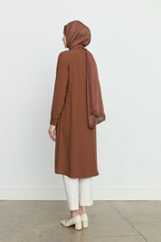 Gömlek Yaka Basic Tunik - Taba