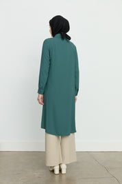 Shirt Collar Basic Tunic - Green