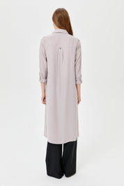 Shirt Collar Cupra Long Tunic - Grey