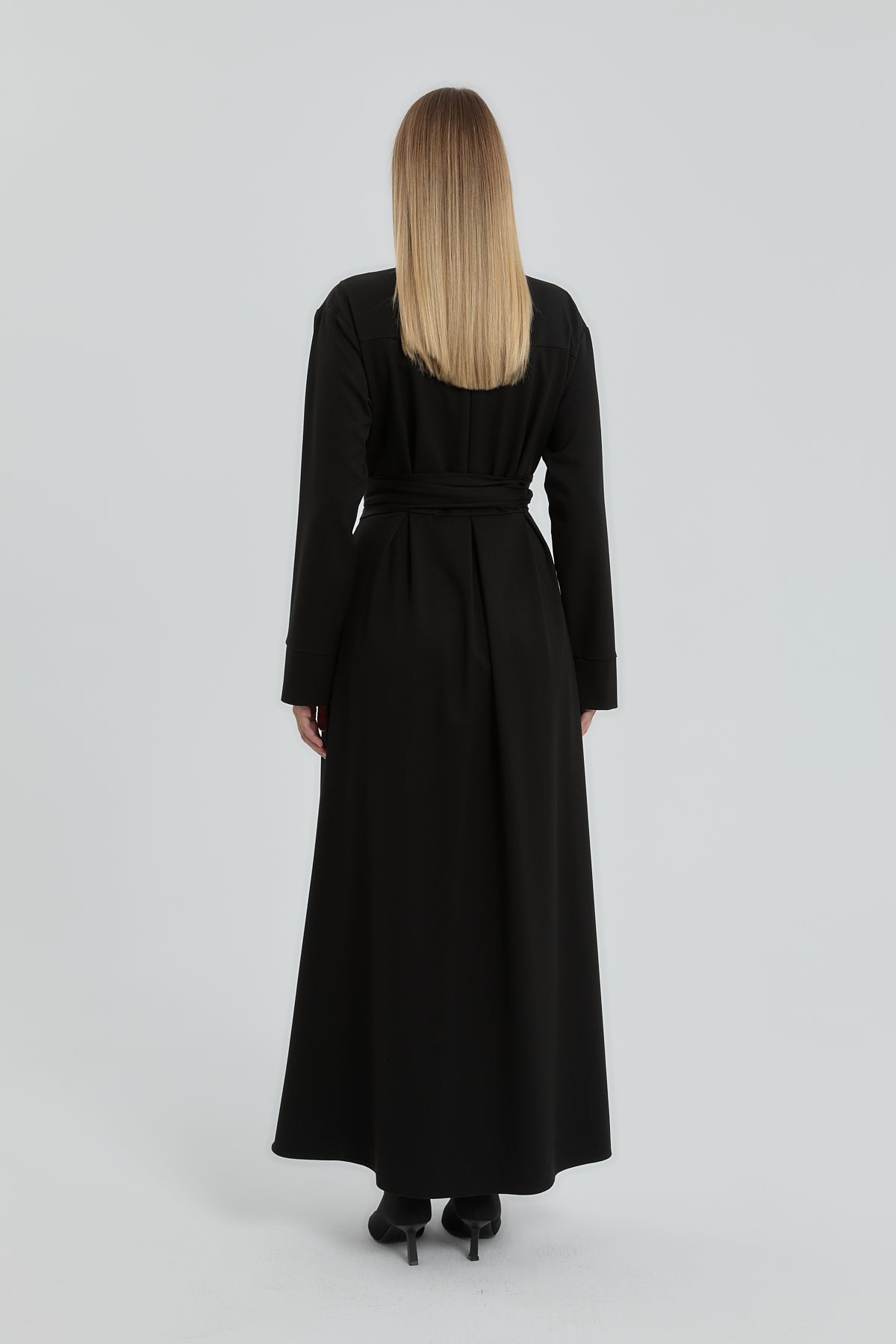Shirt Collar Dress - Black