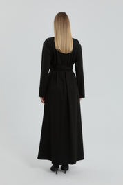 Shirt Collar Dress - Black