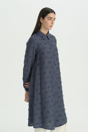 Shirt Collar Modal Tunic - Indigo