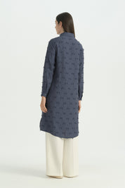 Shirt Collar Modal Tunic - Indigo