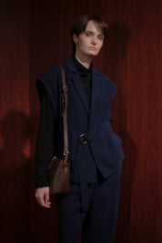 Grosgrain Detail Modal Vest - Navy Blue