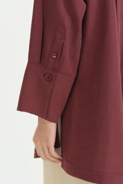 Güpür Detaylı Lyocell Tunik - Bordo