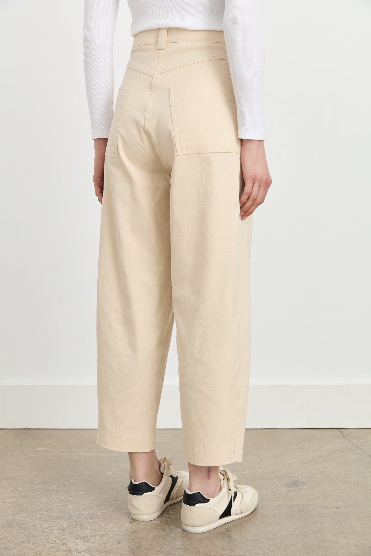 Havuç Kanvas Denim Pantolon - Krem
