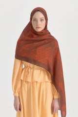Hibis Cotton Lyocell Shawl - Coffee