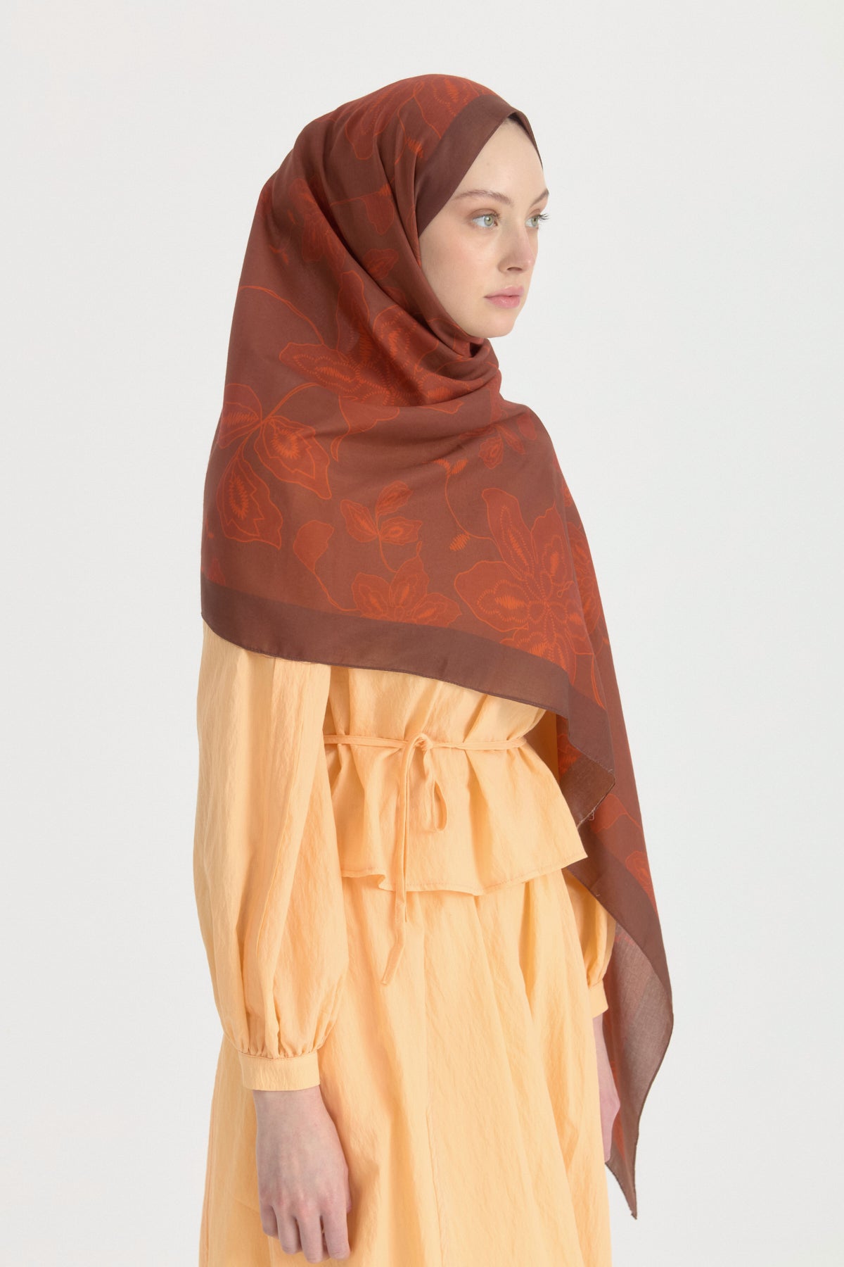 Hibis Cotton Lyocell Shawl - Coffee