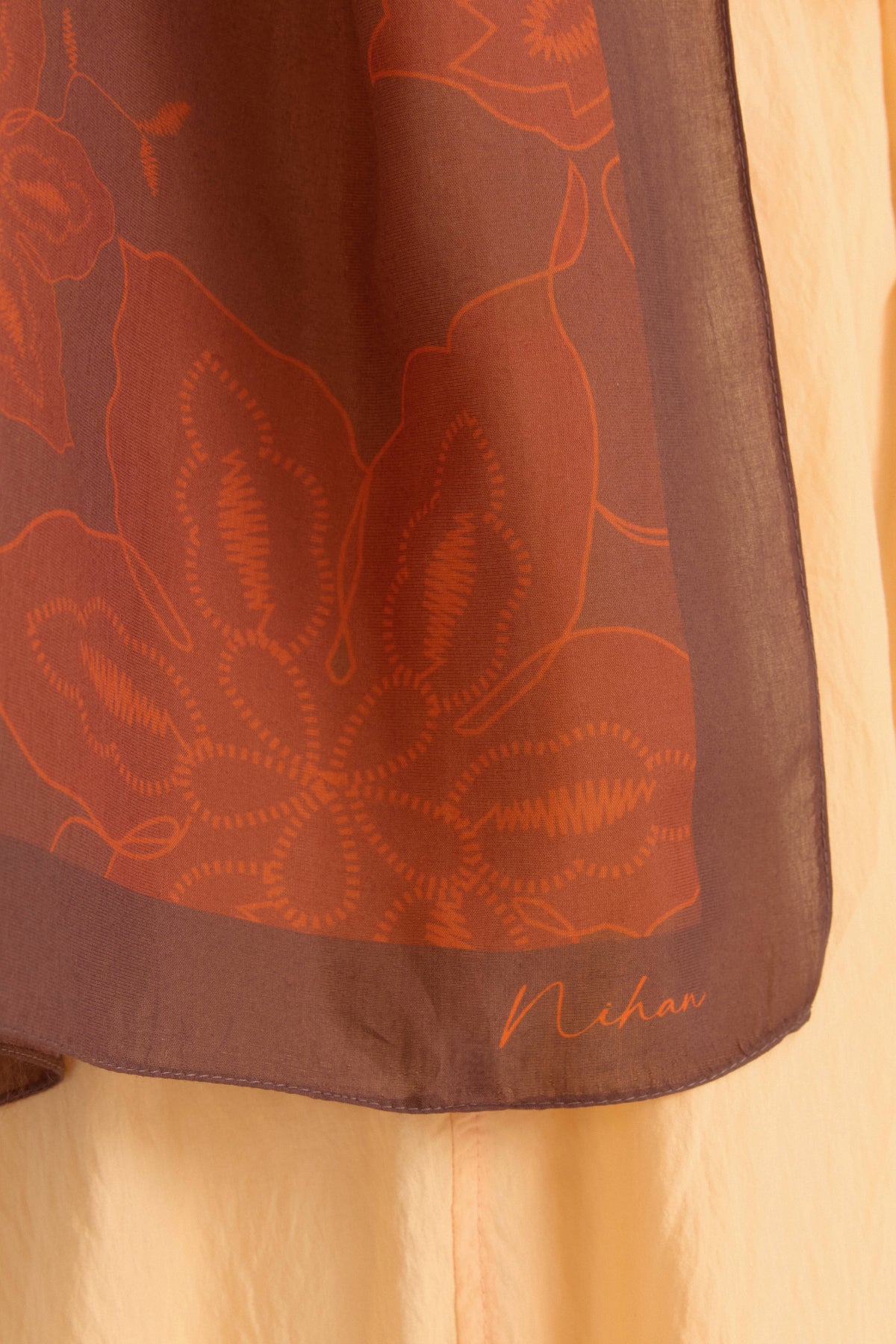 Hibis Cotton Lyocell Shawl - Coffee