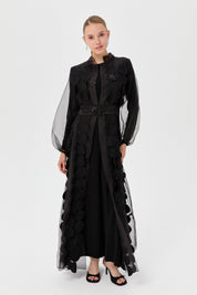 Two-Piece Abaya Set - Black