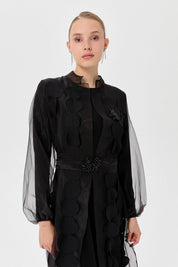 Two-Piece Abaya Set - Black