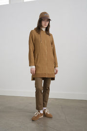 Fine Quilted Hooded Jacket with Accessory Details - Olive