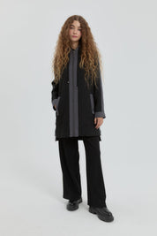 Thin Quilted Hooded Jacket - Black