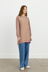 Fine Quilted Knit Tunic - Mink