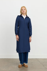 Fine Quilted Ribbed Jacket - Navy Blue