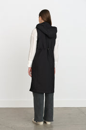 Thin Quilted Vest with Patch Pockets - Black