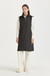 Thin Quilted Vest - Black