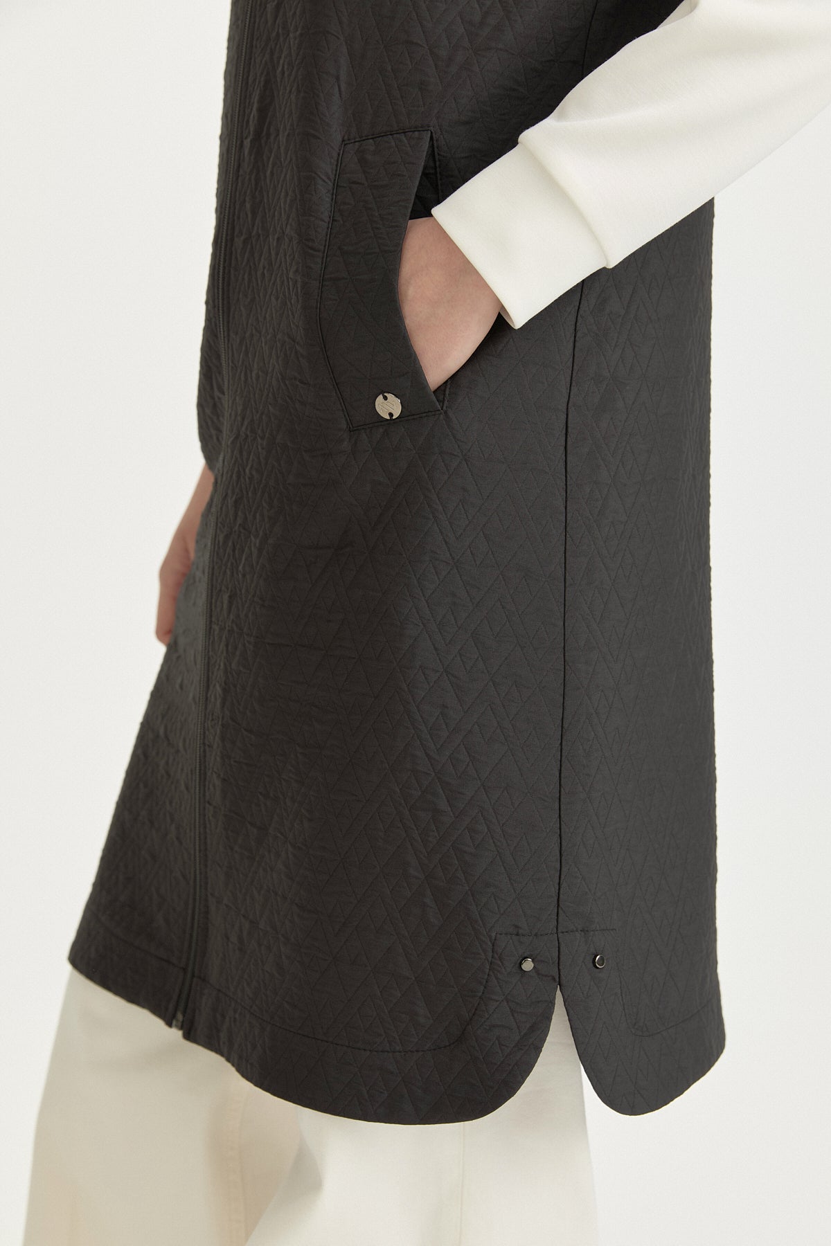 Thin Quilted Vest - Black