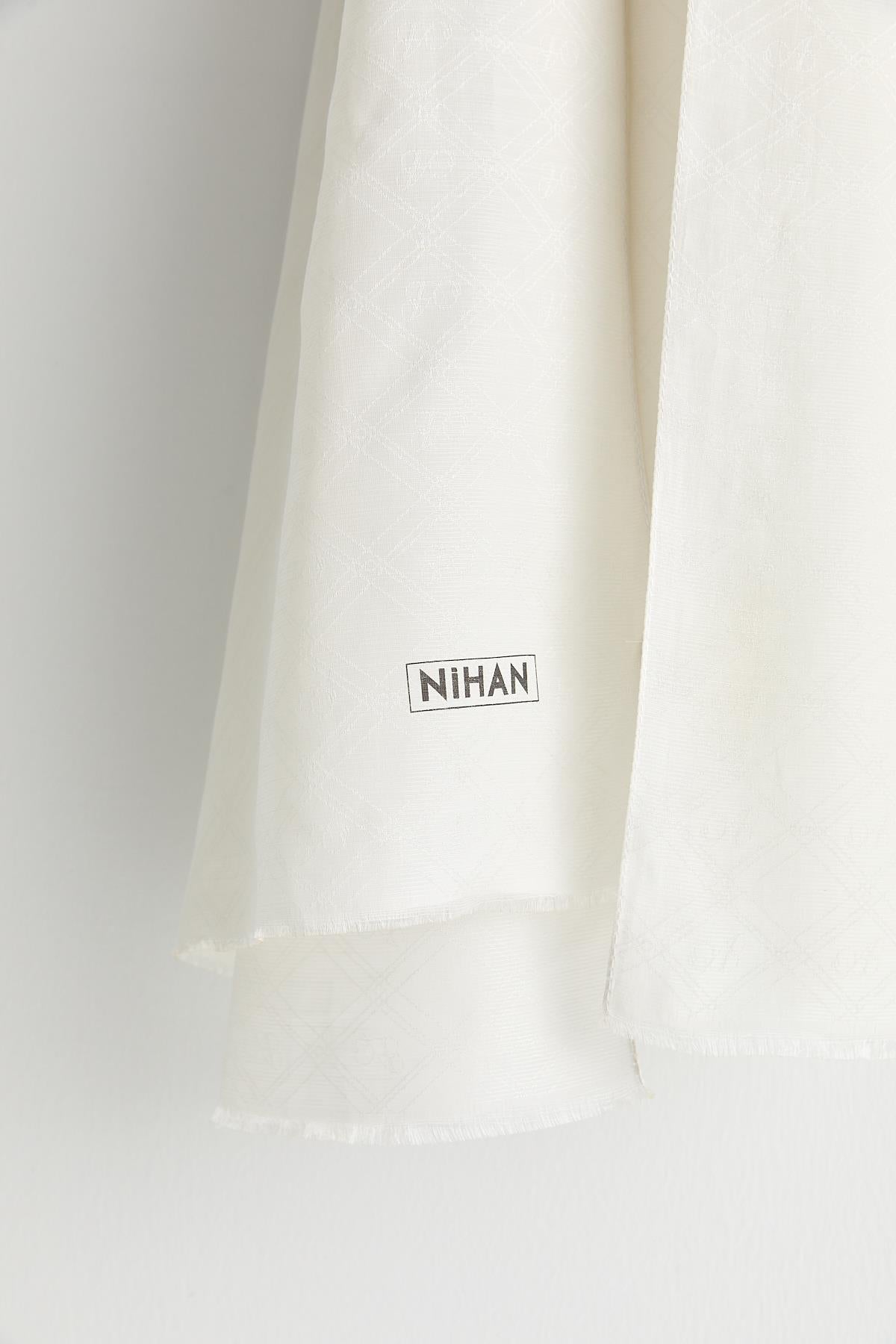 Silk Cotton Scarf - Ecru