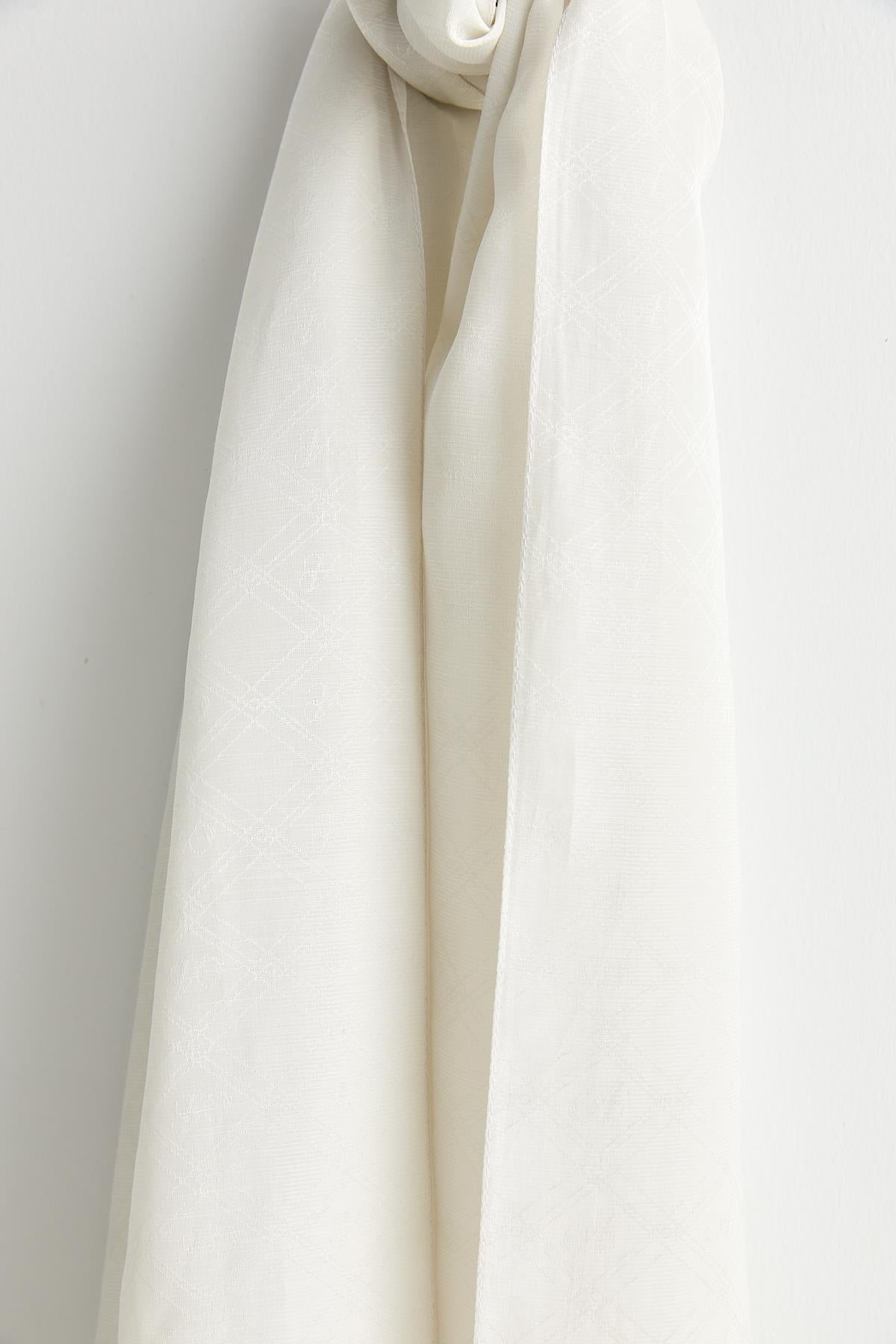 Silk Cotton Scarf - Ecru
