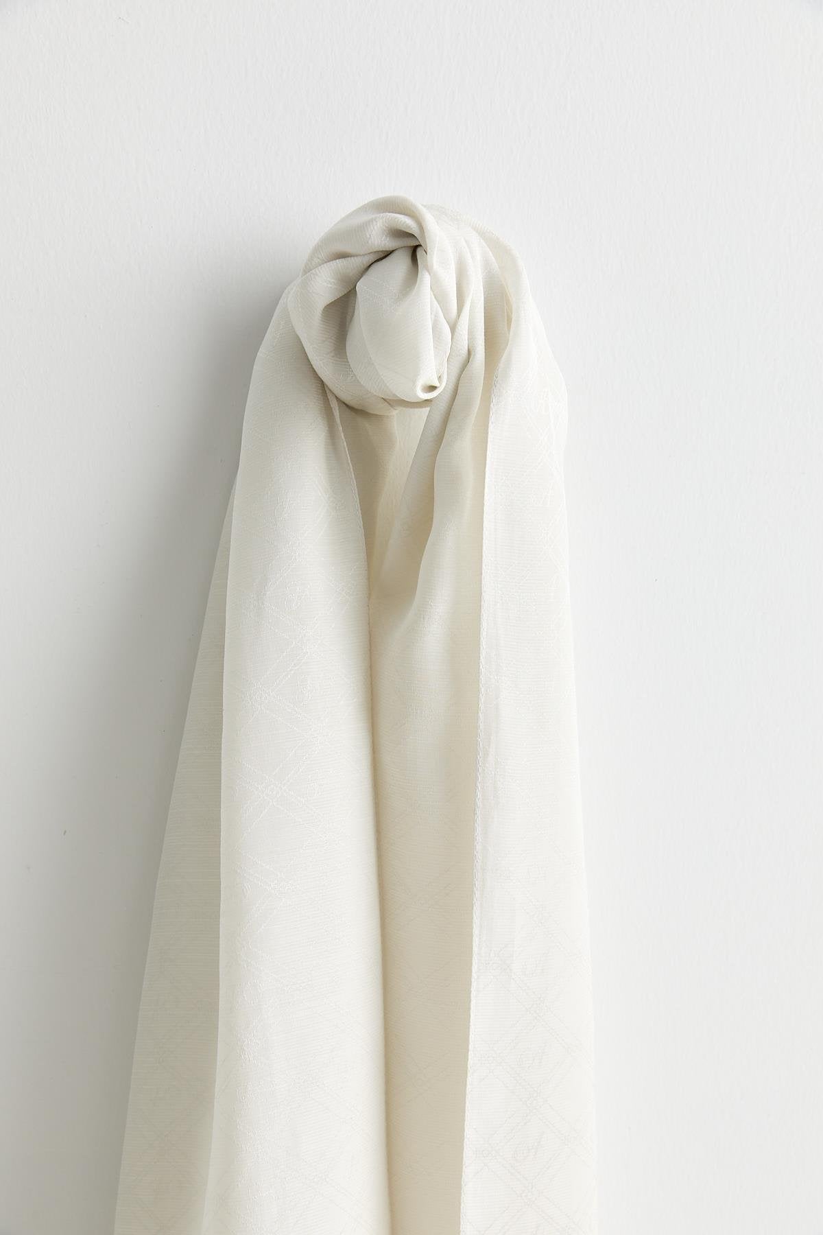Silk Cotton Scarf - Ecru