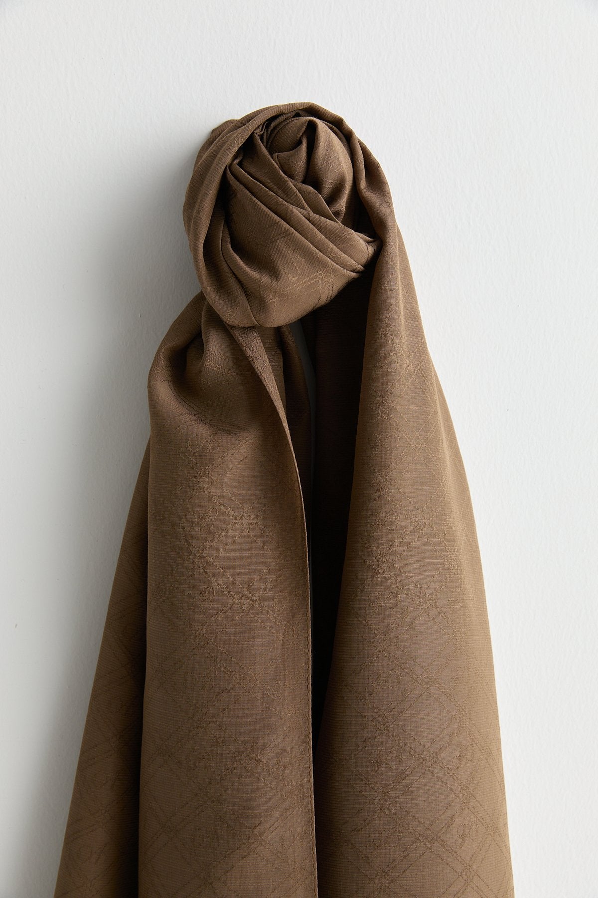 Silk Cotton Scarf - Coffee