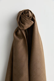 Silk Cotton Scarf - Coffee