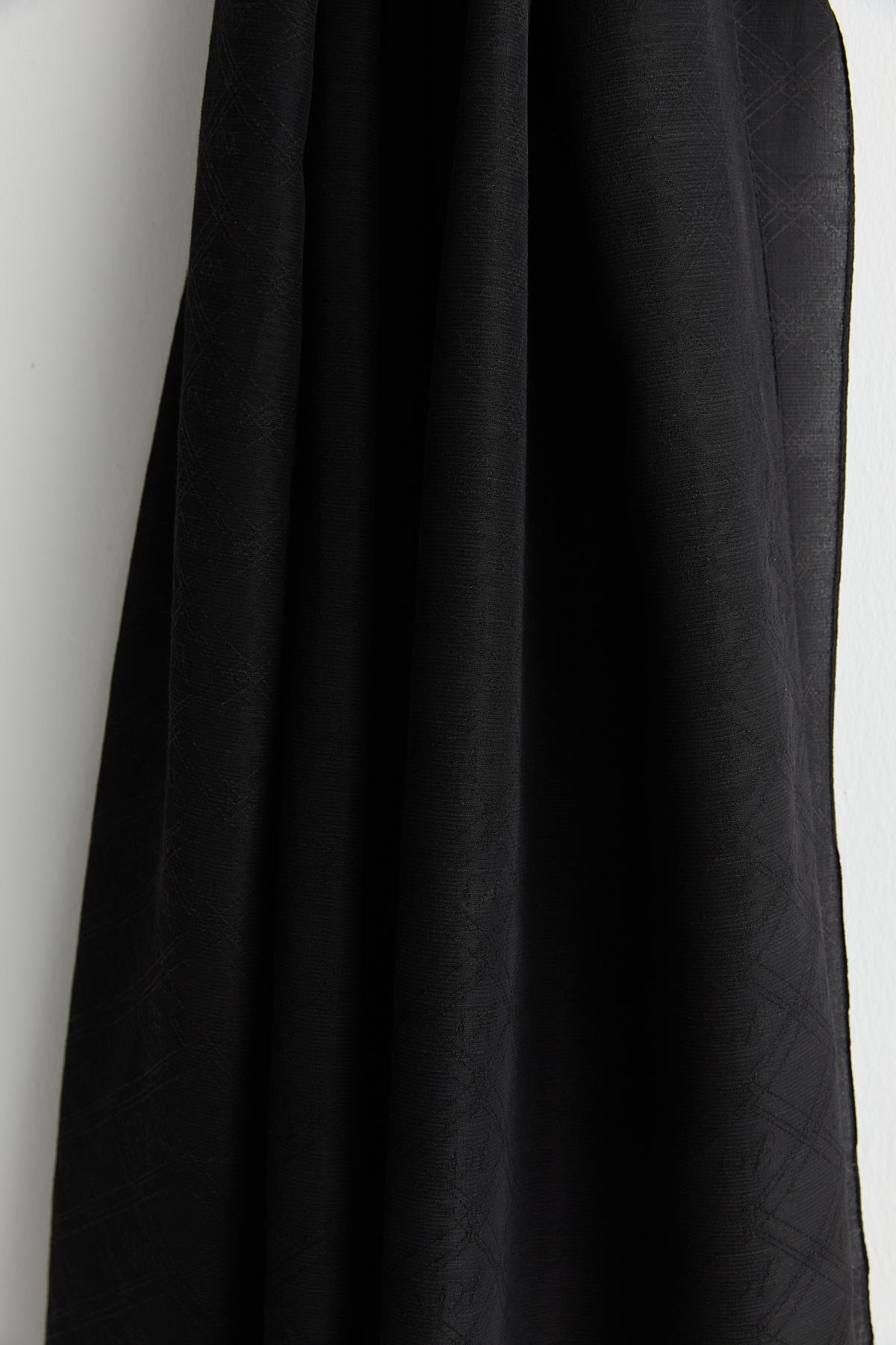 Silk Cotton Scarf - Black