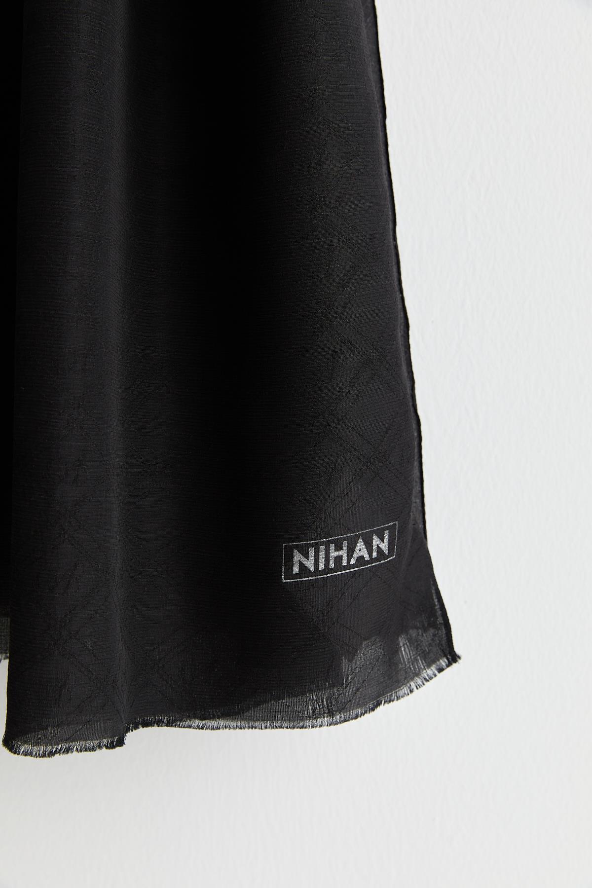 Silk Cotton Scarf - Black