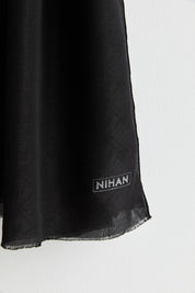 Silk Cotton Scarf - Black