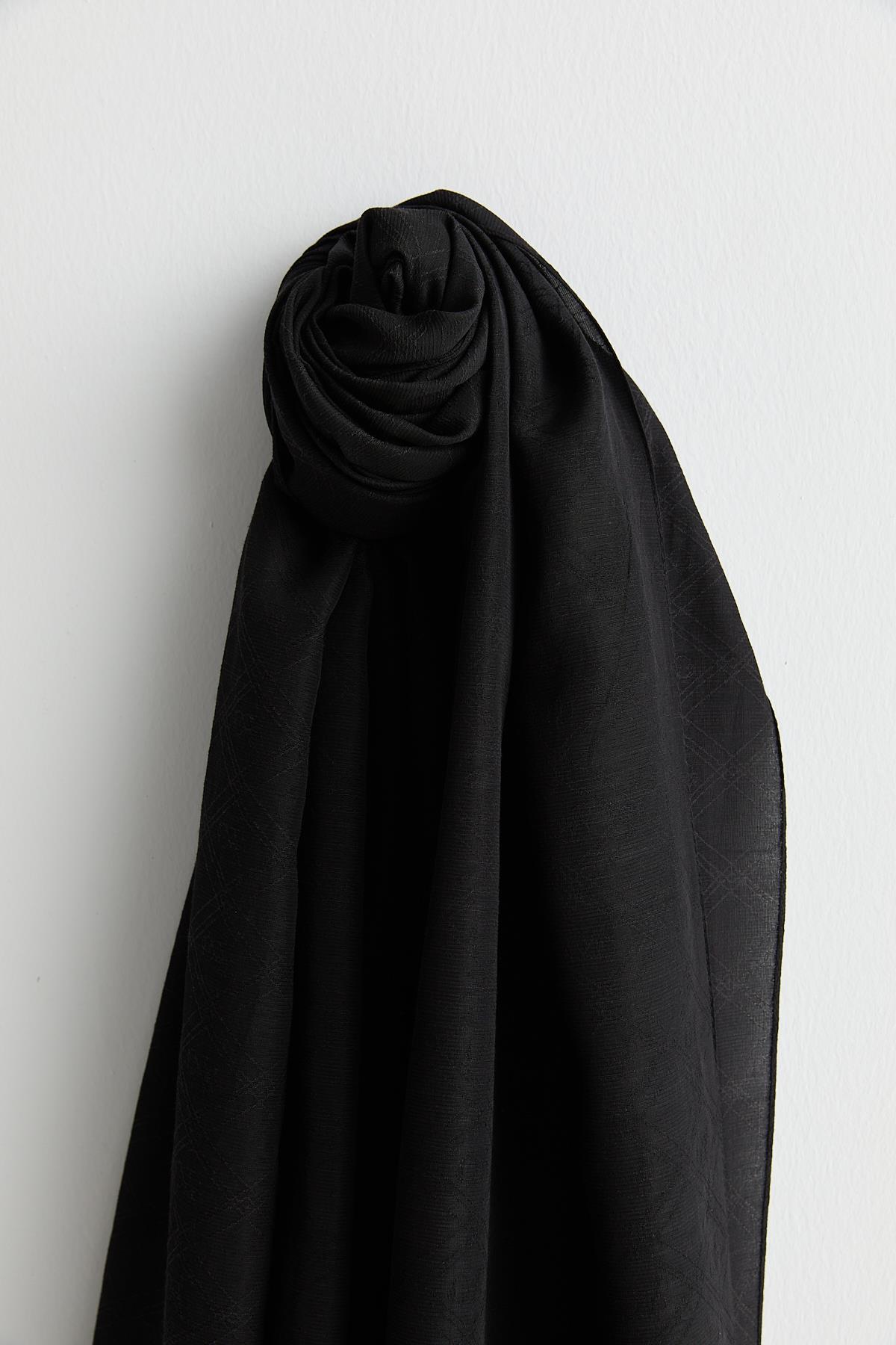 Silk Cotton Scarf - Black