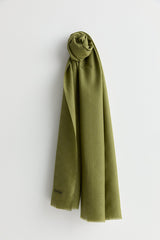 Silk Cotton Scarf - Olive Green