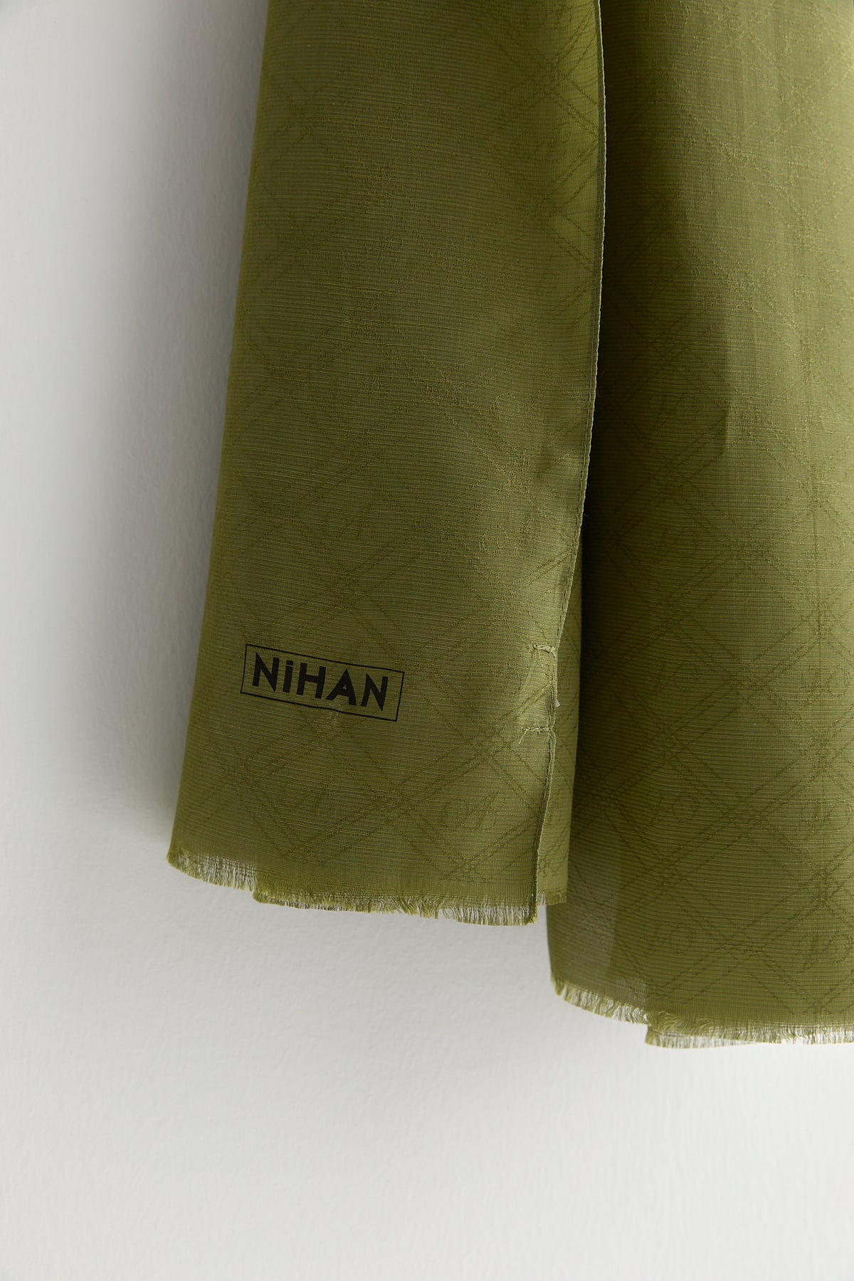 Silk Cotton Scarf - Olive Green