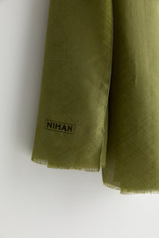 Silk Cotton Scarf - Olive Green