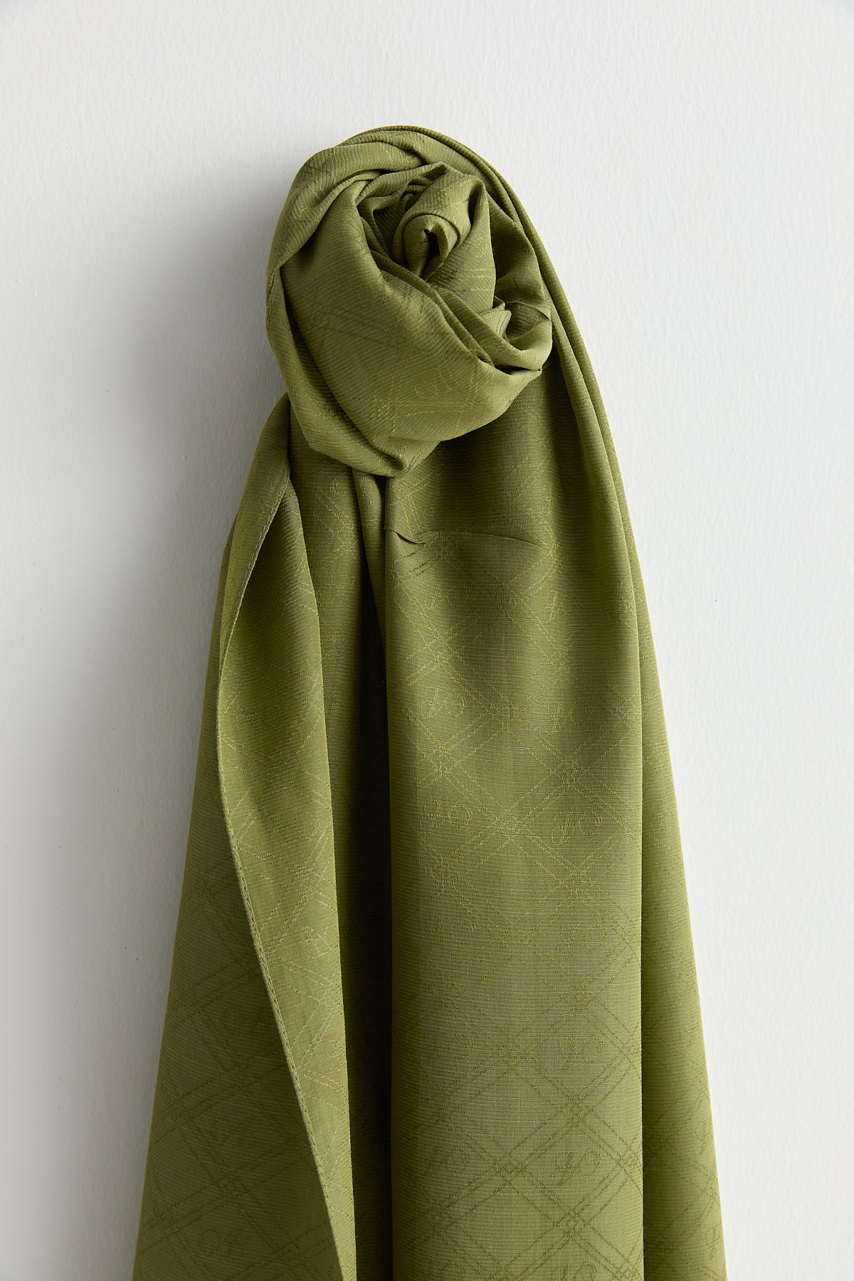 Silk Cotton Scarf - Olive Green