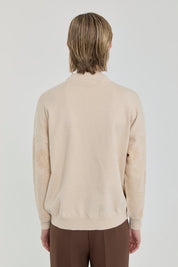 Embroidered Half Turtleneck Sweater - Ecru
