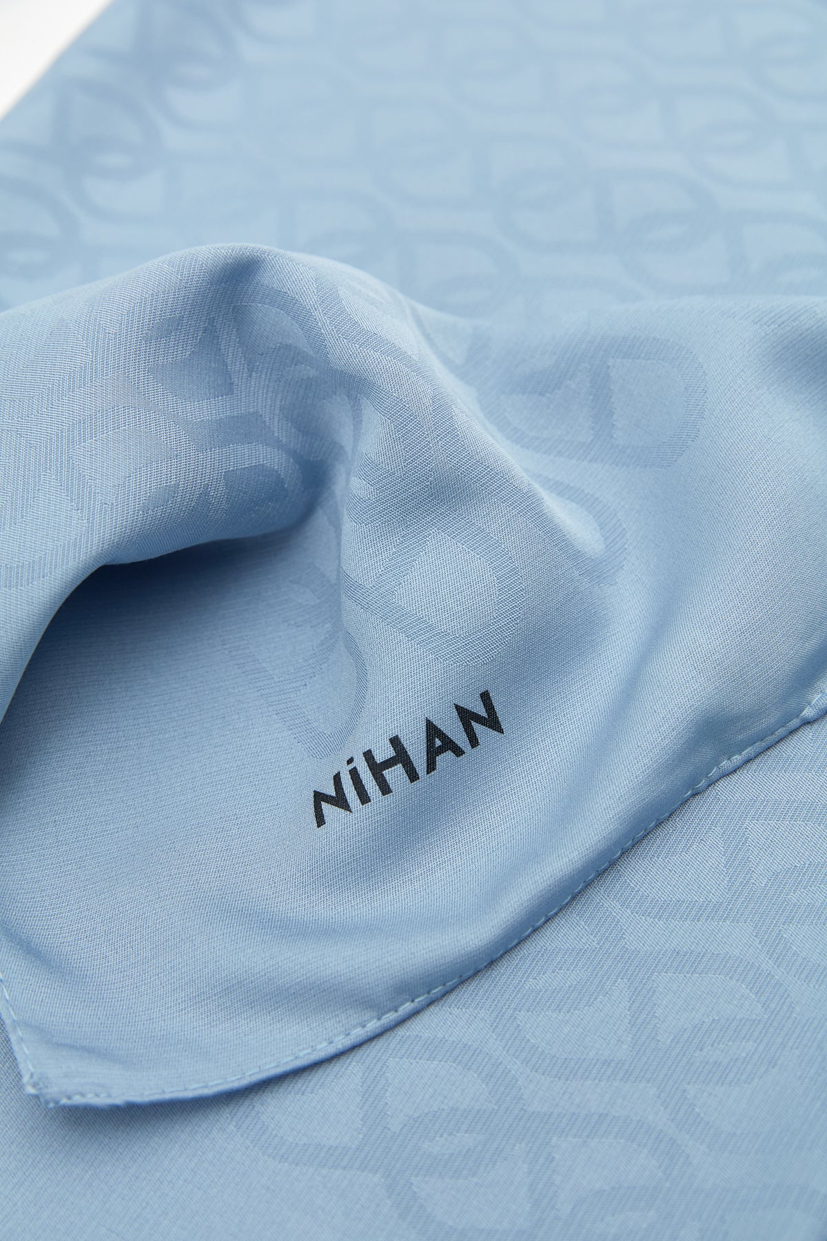 Jacquard Patterned Scarf - Blue