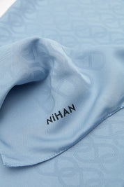Jacquard Patterned Scarf - Blue