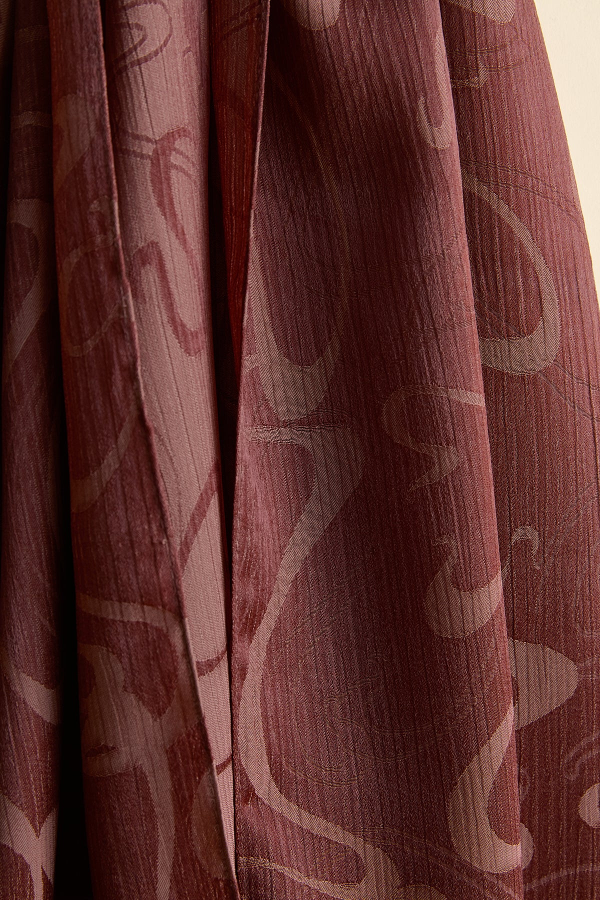 Jacquard Patterned Shawl - Dark Brown