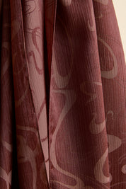 Jacquard Patterned Shawl - Dark Brown