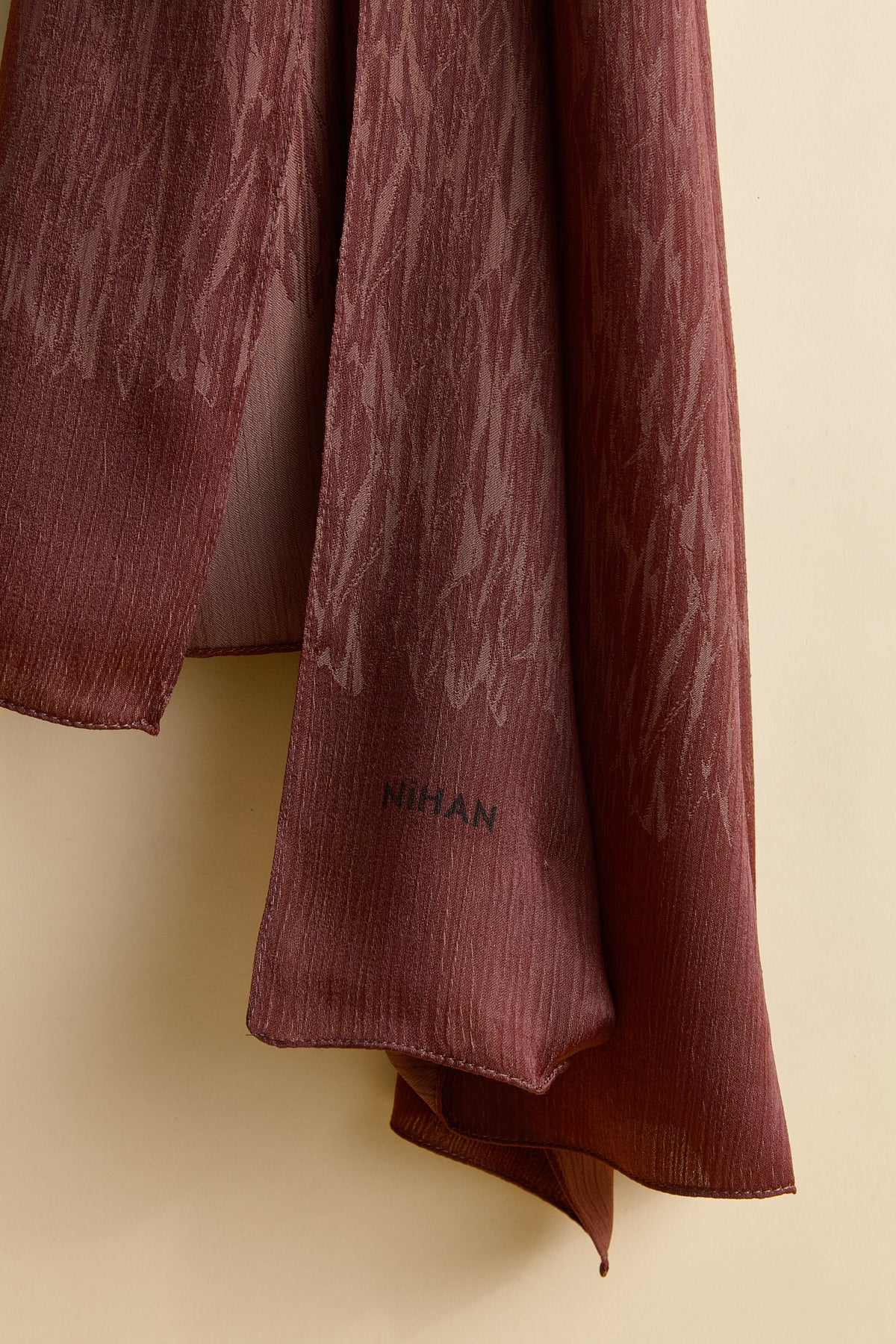 Jacquard Patterned Shawl - Dark Brown