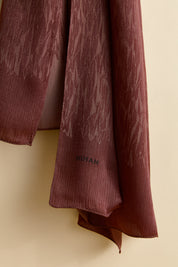 Jacquard Patterned Shawl - Dark Brown