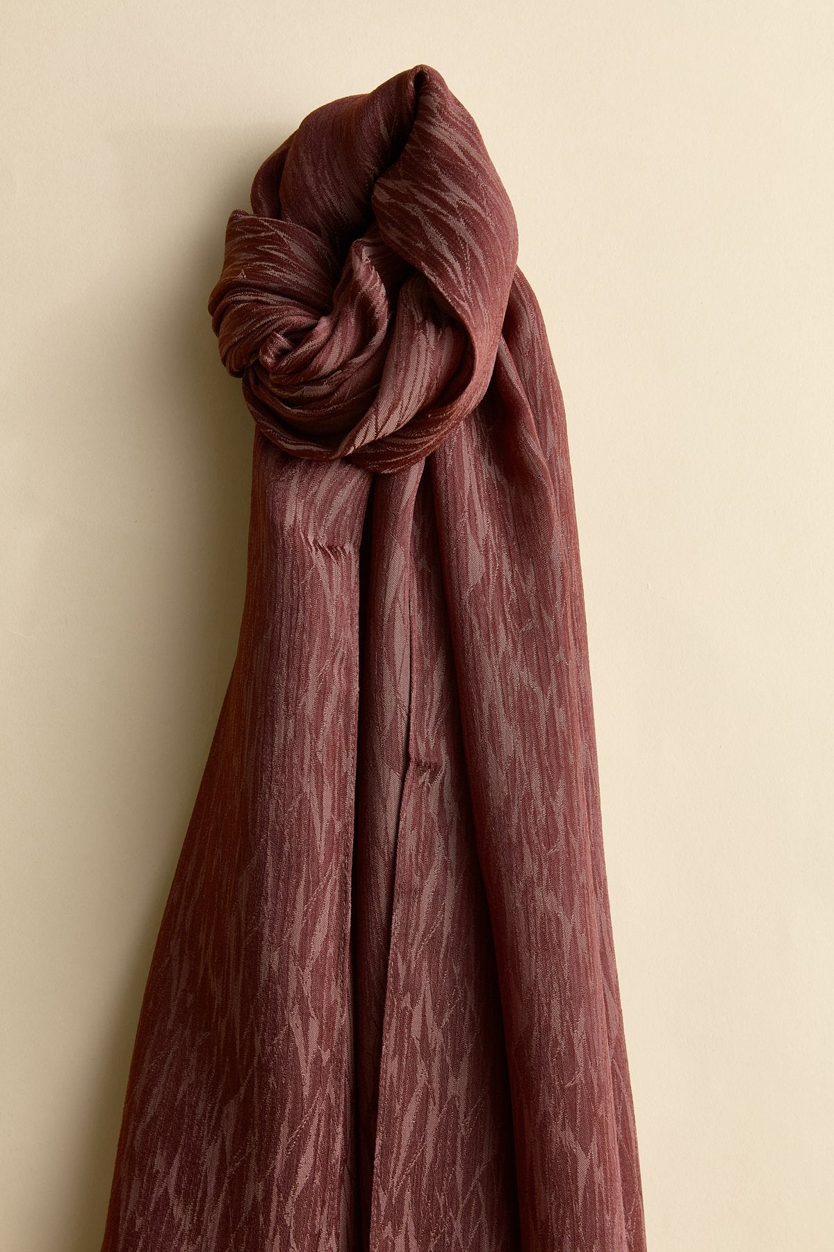 Jacquard Patterned Shawl - Dark Brown