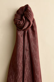 Jacquard Patterned Shawl - Dark Brown