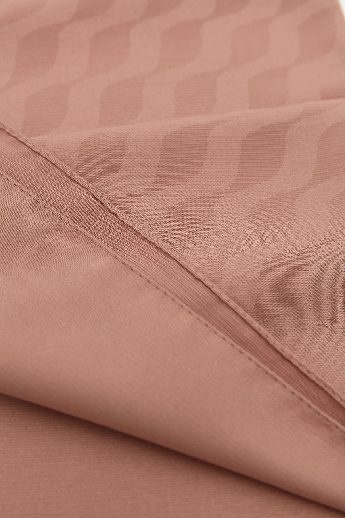 Jacquard Patterned Scarf - Light Brown